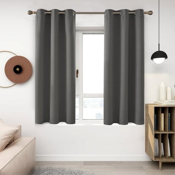 Deconovo Blackout Curtains for Bedroom 42x63 inch - Grommet Thermal Insulated Curtains for Living Room (Light Grey, 2 Panels)