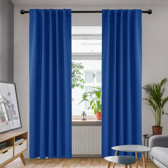 Deconovo Blackout Curtains for Bedroom - Back Tab and Rod Pocket Curtain Panels(42"x84", Royal Blue, 2 Panels)