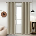 thumbnail image 1 of Deconovo Blackout Curtains for Bedroom, Grommet Thermal Insulated Room Darkening Curtains for Living Room (Beige, 42" x 108", Set of 2 Panels), 1 of 9