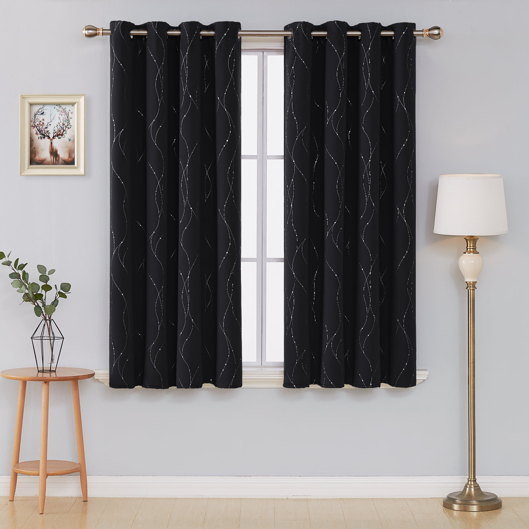 Deconovo Blackout Curtains for Kitchen Solid Grommet Room Darkening