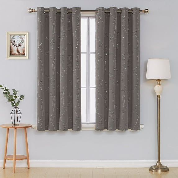 Deconovo Blackout Curtains for Kitchen Solid Grommet Room Darkening Curtain for Dining Room (Set of 2 Panels, 52" x 45", Taupe)