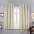 thumbnail image 1 of Deconovo Blackout Curtains for Kitchen Windows, Room Darkening Panels with Back Tab and Rod Pocket, Beige, 2 Pieces, 52"x45", 1 of 8