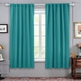 thumbnail image 1 of Deconovo Blackout Curtains for Kitchen Windows, Room Darkening Panels with Back Tab and Rod Pocket, Turquoise, 2 Pieces, 52"x45", 1 of 8