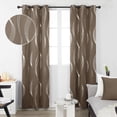 thumbnail image 1 of Deconovo Blackout Curtains for Living Room, 72 inch Length - Silver Wave Lines Pattern (42 x 72 inch, Khaki, 2 Panels), 1 of 9