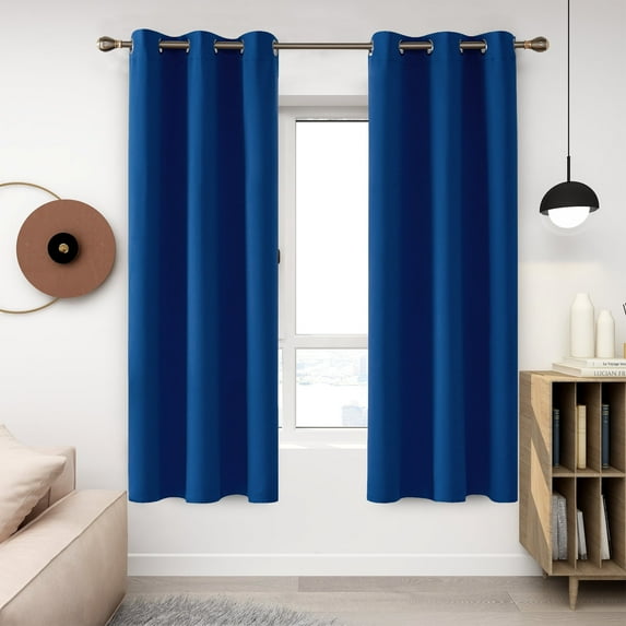 Deconovo Blackout Curtains for Living Room, Thermal Insulated Grommet Noise Reducing Drapes for Bedroom (Royal Blue, 42" x 72", 2 Panels)