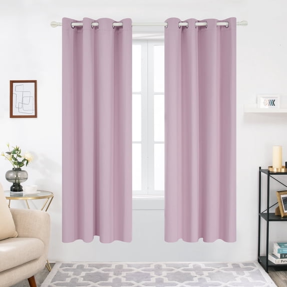 ZOPZO Blackout Curtains with Grommets Room Darkening Thermal Curtains Window Curtains for Bedroom 55x72 inch Light Pink 2 Panels