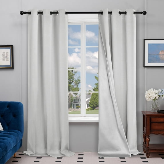 Deconovo Blackout Curtains with Silver Coating for Bedroom 42x84 inch Silver Gray 2 Panels