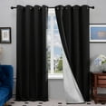 thumbnail image 1 of Deconovo Blackout Curtains with Silver Lining Back for Living Room 52W x 84L inch Black Set of 2 Panels, 1 of 7