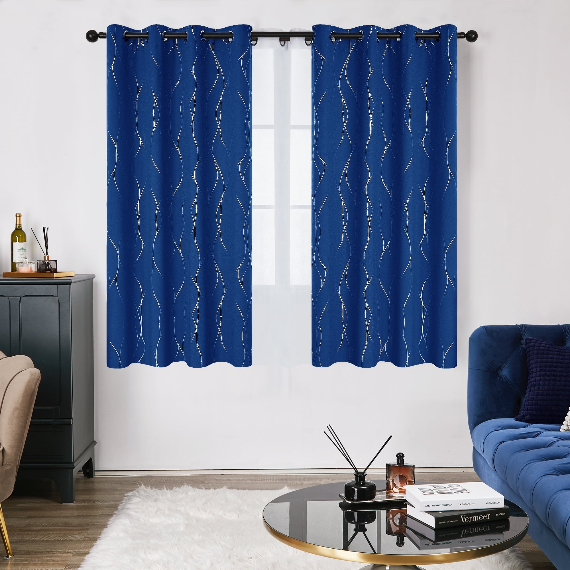 Deconovo Blackout Grommet Curtains for Bedroom, 54 inches Long, Set of