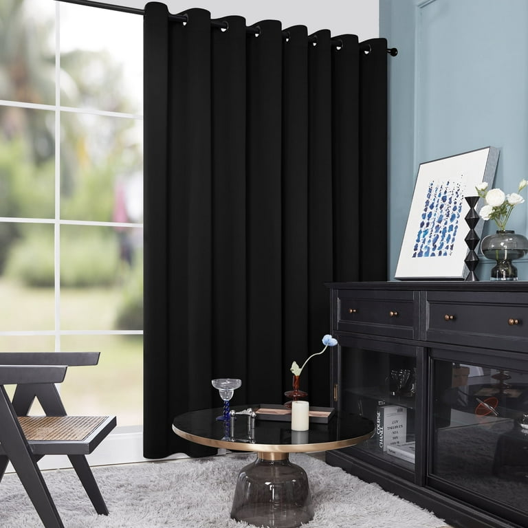 Deconovo Blackout Curtains, Thermal Insulated, Room Darkening, for Bedroom 84 inch, Black