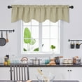 thumbnail image 1 of Deconovo Valance Scalloped Rod Pocket Blackout Curtain for Kitchen Windows, Window Treatment, 52"x18", Dark Beige, 1 Panel, 1 of 6