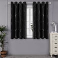 thumbnail image 1 of Deconovo Blackout Wave Foil Print Room Darkening Thermal Insulated Curtain 52W x 63L inch, 2 Panels, Black, 1 of 5