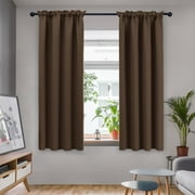 Deconovo Black Out Curtains 63 inches Long, Rod Pocket Thermal Insulated Window Curtians for Living Room 42W x 63L inch 