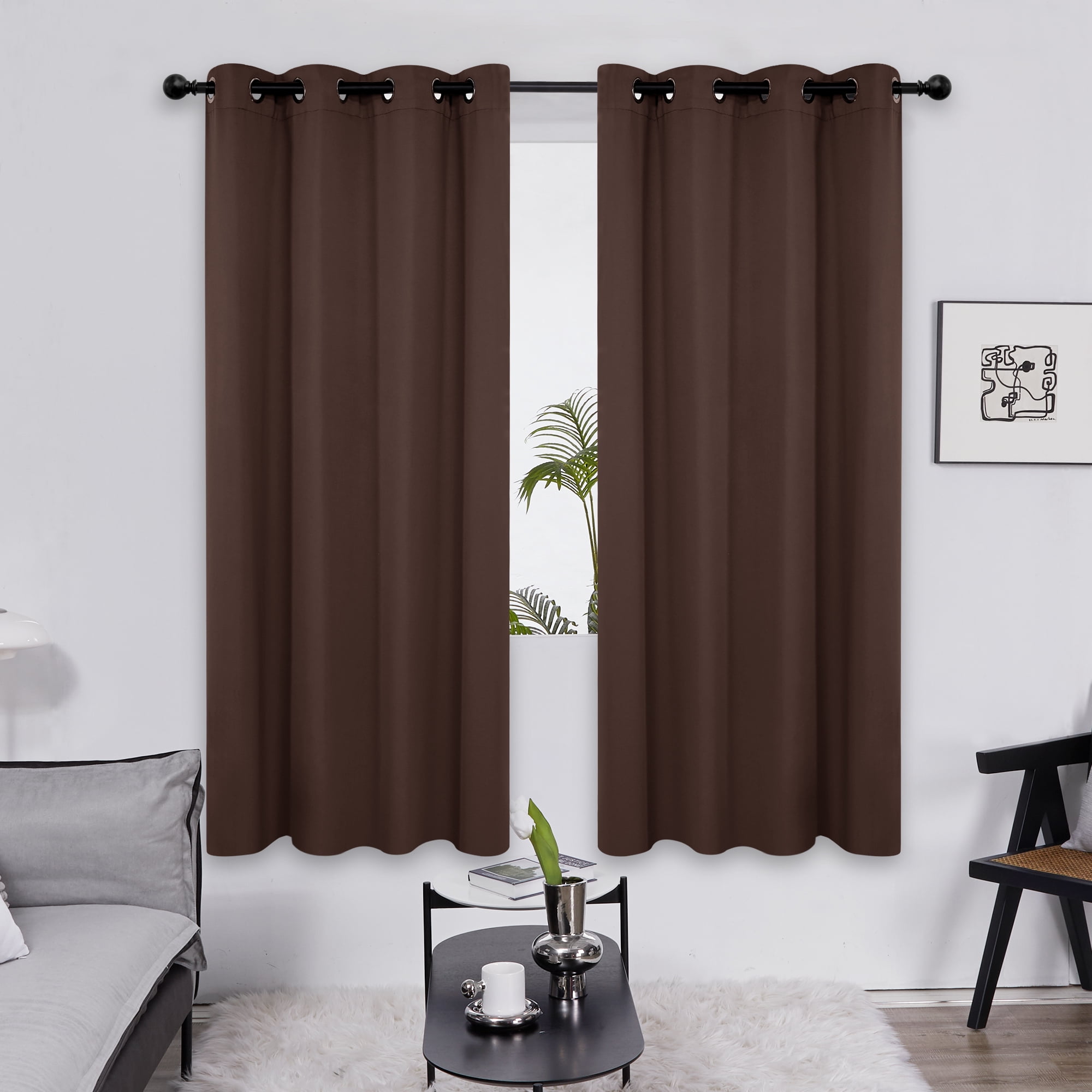 Room Darkening Bedroom Curtains Deconovo Chocolate Curtains Room Darkening Grommet Top Thermal