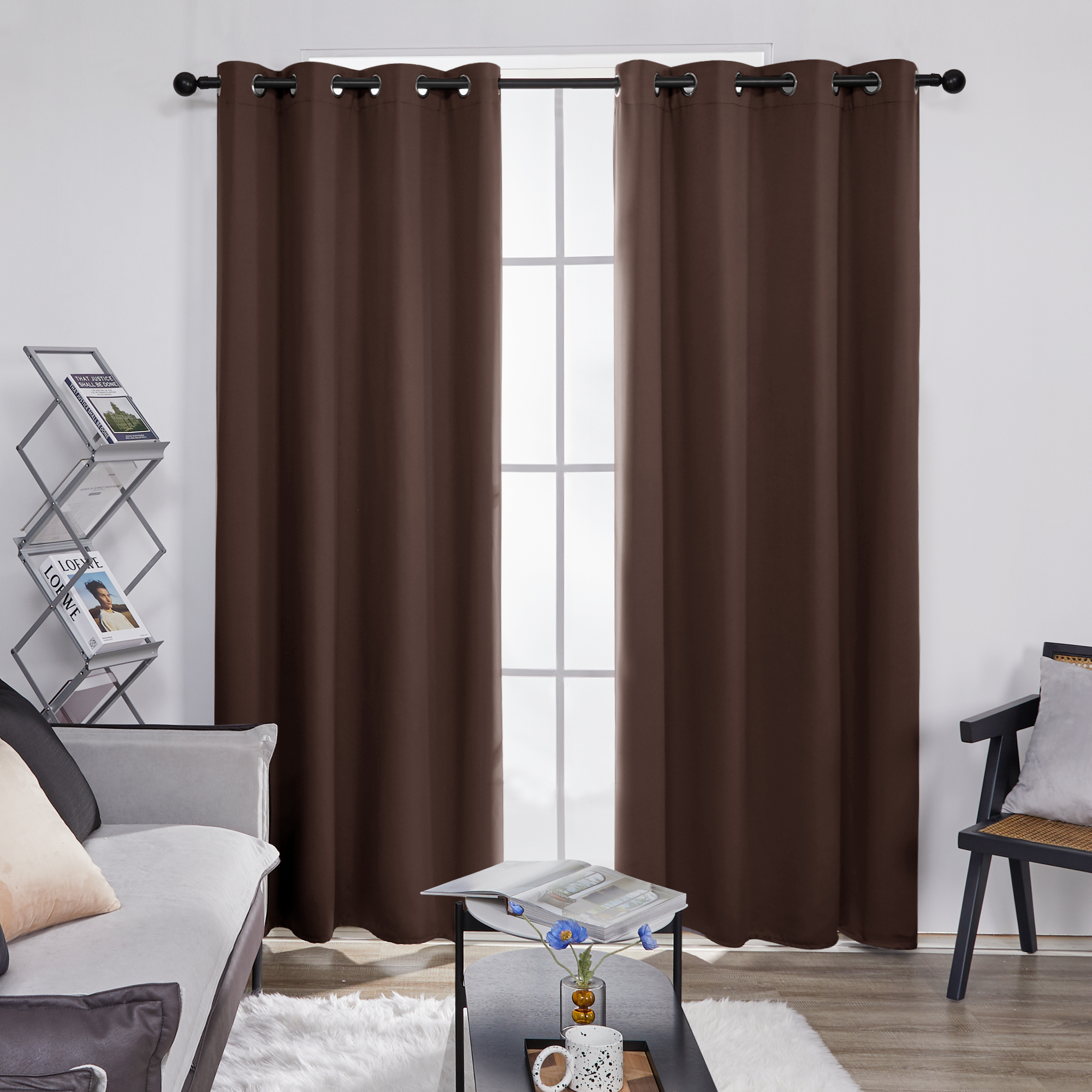 ABPHQTO Skull Grommet Blackout Curtain Room Darkening Curtains 52x84