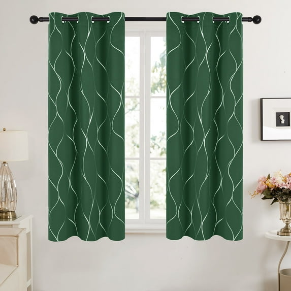 Deconovo Christmas Grommet Blackout Curtains for Living Room, 42x63 inch, 2 Panels, Dark Forest