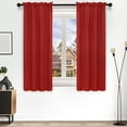 thumbnail image 1 of Deconovo Rod Pocket Blackout Curtains for Living Room, 2 Panels, Thermal Insulated, 38" x 45", Red, 1 of 8