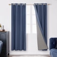 thumbnail image 1 of ZOPZO Completely Shaded Drapery for Living Room Soundproof Curtain with Gray Coating Insulated Window Treatment for Guest Room, 52 x 72 inch, Blue, Set of 2, 1 of 8