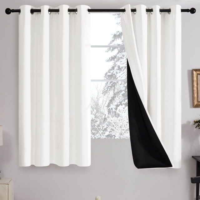 Deconovo Cream Thermal Insulated Curtains for Sliding Glass Door, Total