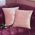 thumbnail image 1 of Deconovo Crushed Velvet Pillow Covers Coral Pink Square Pillow Covers Pack of 2 for Sofa 16 x 16 inch, 1 of 6