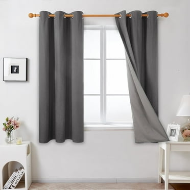 Deconovo Curtains 63 inch Length, 100% Blackout Curtains for Bedroom, Thermal Insulated Window Curtains and Drapes, Soundproof Curtains with Grommet (Dark Gray, 42W x 63L inch, 2 Panels)