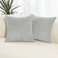 thumbnail image 1 of Deconovo Cushion Cover Stripe Pattern Corduroy Cushion Covers Solid Pillowcase for Couch Sofa Bedroom Living Room 16x16 inch Gray Set of 2, 1 of 6