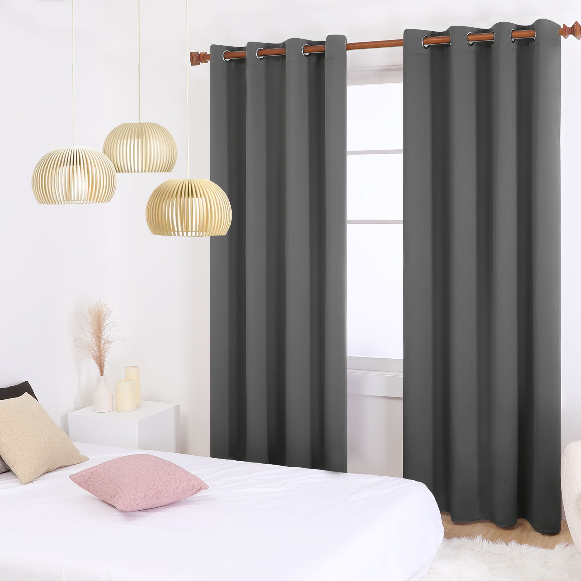 Deconovo Decorative Blackout Thermal Grommet Curtains, 2 Panels