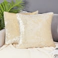 thumbnail image 1 of Deconovo Decorative Crushed Velvet Cushion Covers Square Throw Pillow Covers for Bedding 20 x 20 inch Light Beige Pack of 2, 1 of 7