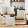 thumbnail image 1 of Deconovo Decorative Outdoor Throw Pillow covers bedroom Faux Linen Cushion Covers 20x20 inch, Pack of 4, Cream, 1 of 8