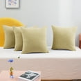 thumbnail image 1 of Deconovo Decorative Throw Pillow Covers 18x18 inch Flax Yellow Square Faux Linen Outdoor Cushion Cases for Couch Car Patio, Pack of 4 (Covers Only), 1 of 8