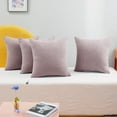 thumbnail image 1 of Deconovo Faux Linen Throw Pillow Covers, Set of 4, Decorative Cushion, Dark Pink, 18x18 Inch, for Indoor Outdoor Sofa or Bed Use, 1 of 8