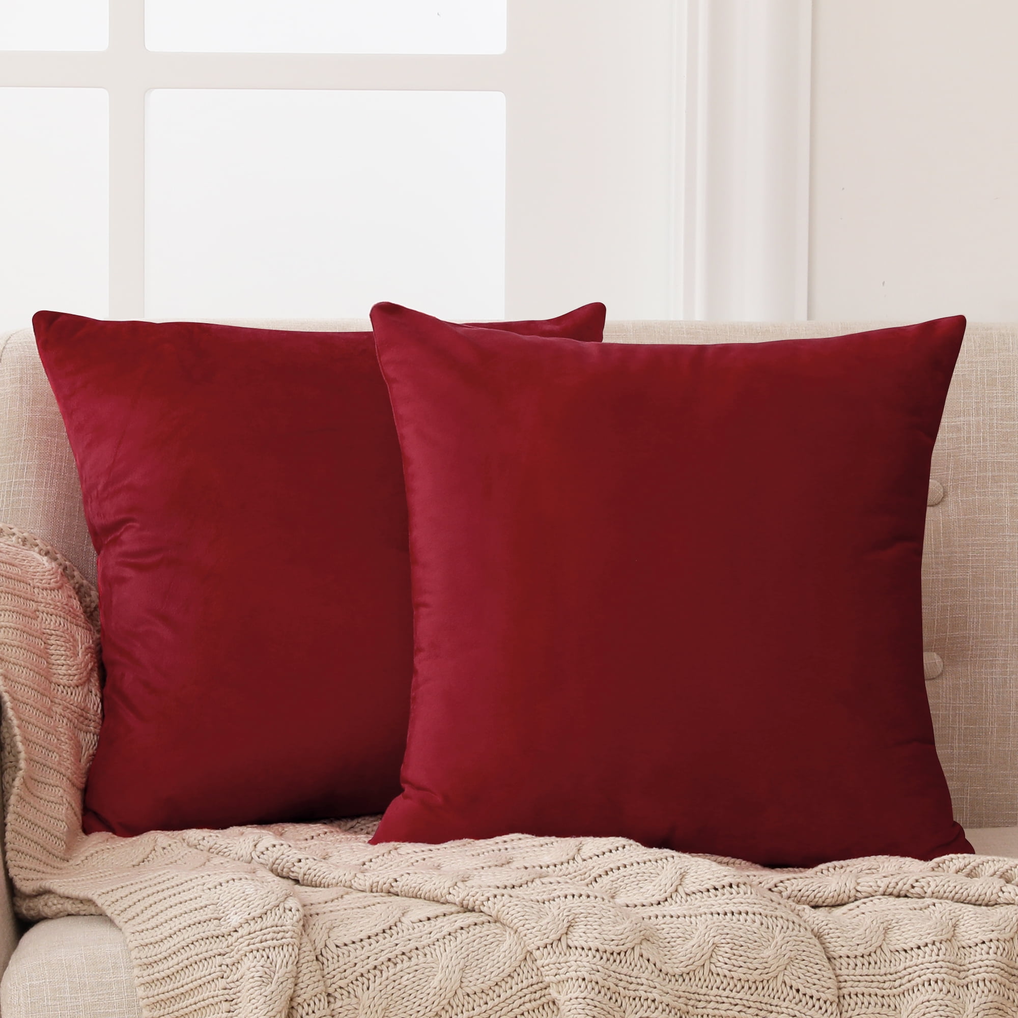 Red Velvet Throw Pillow Cover, Red Throw Pillows, Red Pillow Cover, Red  Pillows, Red Sofa Pillows, Red Accent Pillows, Red Pillows 18x18 