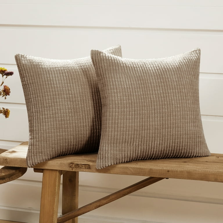 Deconovo Decorative Throw Pillow Covers with Stripes 22x22 inch