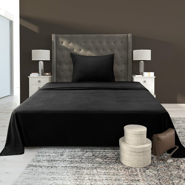 Deconovo Deep Pocket Bed Sheets 3 Pieces Bed Sheets Set for Dormitory TwinXL Size, Black