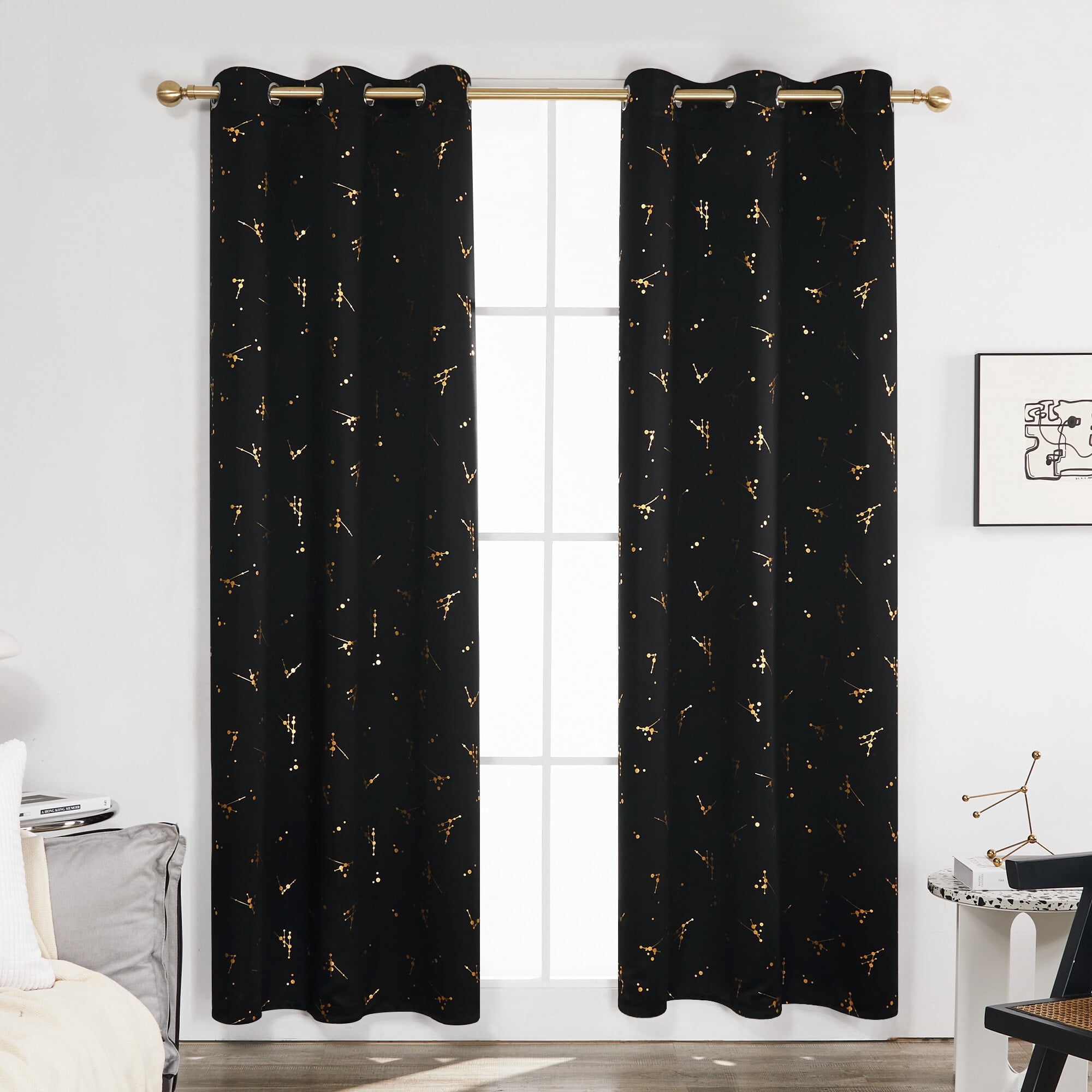 Deconovo Blackout Curtains 108 Inch Long - Thermal Insulated, Noise Reducing & Light Blocking For Sliding Doors (Set Of 2, Cream) - View #6