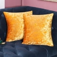 thumbnail image 1 of Deconovo Fall Crushed Velvet Pillow Covers Golden Yellow Square Fall Pillow Covers Pack of 2 for Sofa 16 x 16 inch, 1 of 7