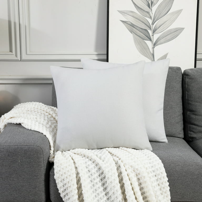 24X24 Grey Solid Soft Linen Throw Pillow