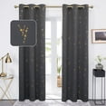 thumbnail image 1 of Deconovo Foil Print Constellation Pattern Grommet Blackout Curtains Thermal Insulated Drapes for Living Room, 42x63 inch, Gray, 2 Panels, 1 of 7