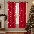 thumbnail image 1 of Deconovo Christmas Foil Star Print Blackout Curtains, Thermal Insulated Grommet Window Drapes for Holiday Winter Decor, 2 Panels, 42"x72", True Red, 1 of 7