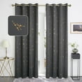 thumbnail image 1 of Deconovo Gold Constellation Pattern Grommet Blackout Curtains, 52” x 63” (2 Panels), 1 of 6