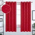thumbnail image 1 of Deconovo Blackout Curtains Gold Diamond Foil Print for Living Room, Red, 52W x 72L Inch, Thermal Insulated Window Drapes, 2 Panels, 1 of 5