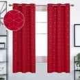 thumbnail image 1 of Deconovo Gold Diamond Foil Print Blackout Curtains for Bedroom, 42x72 inches, 2 Panels(Red), 1 of 5