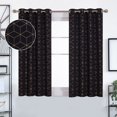 thumbnail image 1 of Deconovo Gold Diamond Foil Print Blackout Curtains for Living Room, 52x45 inches, 2 Panels(Black), 1 of 6