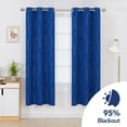 thumbnail image 1 of Deconovo Gold Printed Wave Lines with Dots Blackout Curtains Room Darkening Window Drapes for Kids Room 2 Panels Royal Blue 42 x 72 inch, 1 of 7