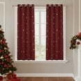 thumbnail image 1 of Deconovo Christmas Gold Star Foil Print Blackout Curtains, Thermal Insulated Grommet Window Drapes for Holiday Winter Decor, 2 Panels, 52"x45", Dark Red, 1 of 7
