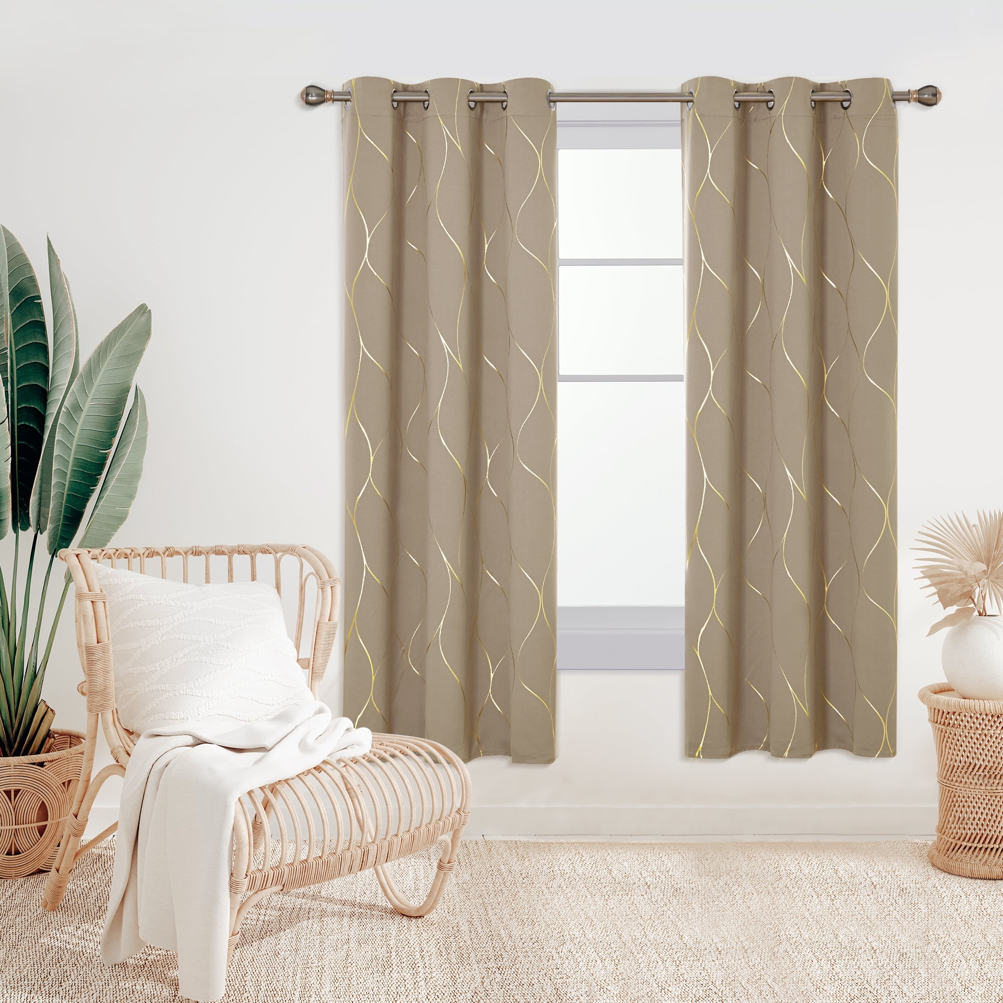  MYRU Absolutely Blackout Curtains 2 Panels 2 Layers Lined Gold  Curtains for Bedroom Living Room Set of 2 (2 x 39 x 84 Inch,Gold) : Home &  Kitchen