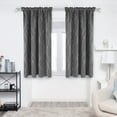 thumbnail image 1 of Deconovo Gray 52W x 63L inch Blackout Curtains Wave Line Foil Printed Drapes for Bedoom, 2 Panels, 1 of 8