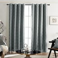 thumbnail image 1 of ZOPZO Total Blackout Curtains, Double Layer Thermal Insulated, Gray, 52W x 84L Inch, Geometric or Tropical Pattern for Bedroom, 1 of 5