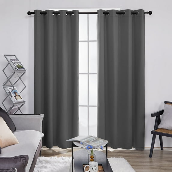 Deconovo Gray Blackout Curtains Room Darkening Thermal Insulated Curtains for Sliding Glass Door 52x96 inch Set of 2 Panels