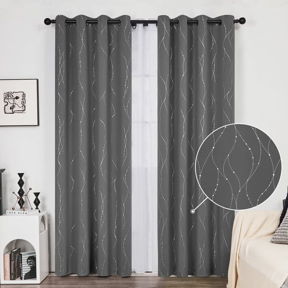 Deconovo Blackout Curtains 52 x 84 Inch, 2 Panels, Thermal Insulated, Grommet Window Curtains